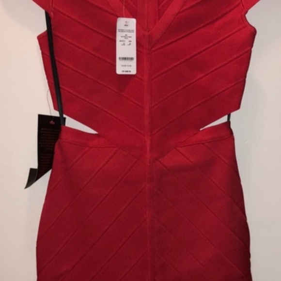 BNWT BEBE pinkish red cutout dress - Picture 7 of 10